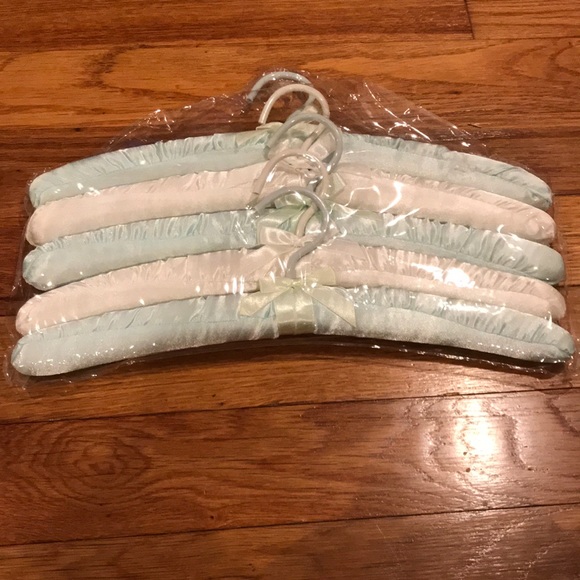 Set of 5 never used satin hangers.